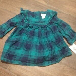 NWT Cat & Jack 3-6 Christmas laid holiday dress ruffle